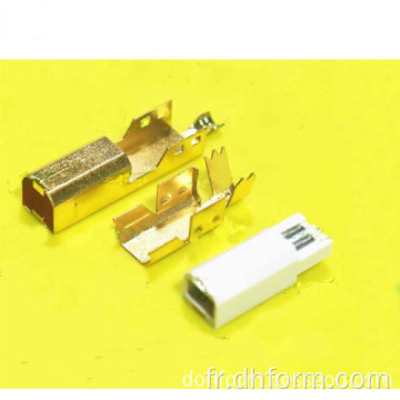 Connecteur USB A mâle pièces métalliques plaquées or